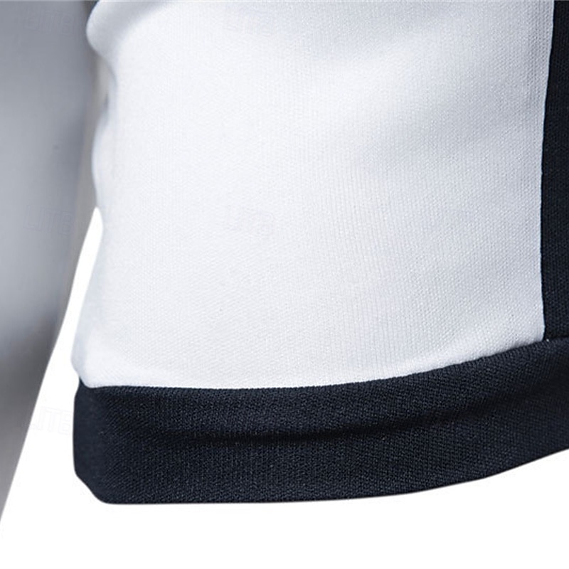 Herren T-Shirt mit Knöpfen T Shirt T-Shirt Kurzarmshirt Kurzarm V Ausschnitt Sommer Frühling Farbblock Mode Designer Basic Knöpfe Urlaub Straße Ausgehen Schwarz Weiß Wein Top T-Shirt für Herren 2025 - $10.99 –P9