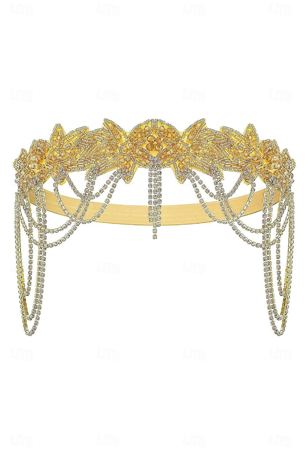 Glada 20-talet 1920-talet Flapperpannband i tjugotalsstil Den store Gatsby charleston Tofs Maskeradkläder Dam Jul Nyår alla hjärtans dag Fest Bal Möhippa Vuxna Huvudbonad 2026 - $15.99 –P5