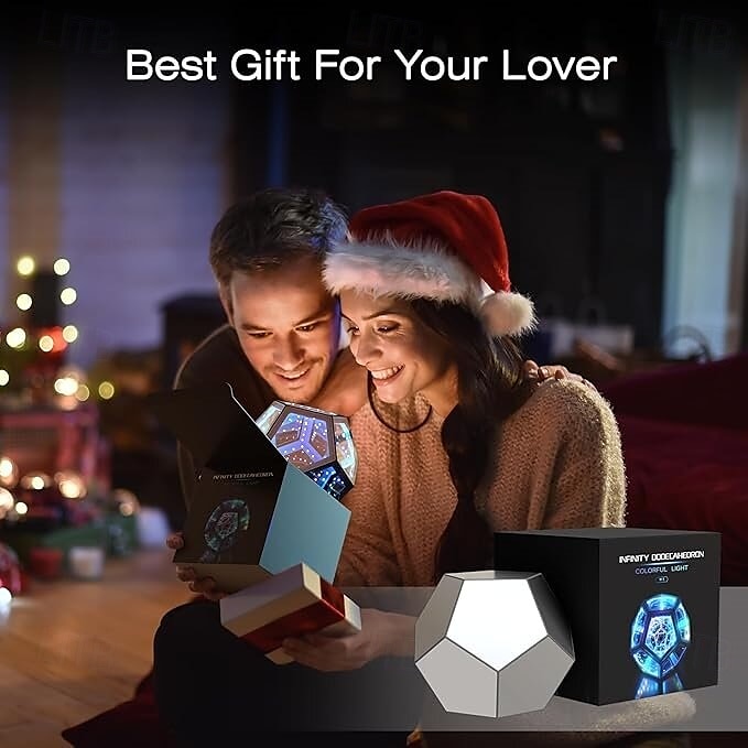 Vibrant Infinity Dodecahedron Neon Sign - USB Powered Multi-Color Illumination Durable Plastic Tabletop Ambient Light - Perfect for Party Decor Celebration Birthday Xmas Wedding Unique Gift Led 2025 - $65.99 –P9