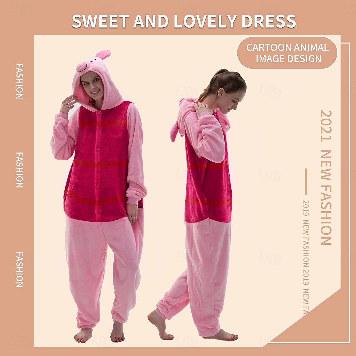 Carnival Costume 2026 Kigurumi Pajamas Fancy Costume Group Costume Animal Pig Cartoon Warm Funny Costume Comfy Kid's Adults' Unisex Men and Women Boys and Girls Halloween Carnival Party Performance 2026 - $32.99 –P4