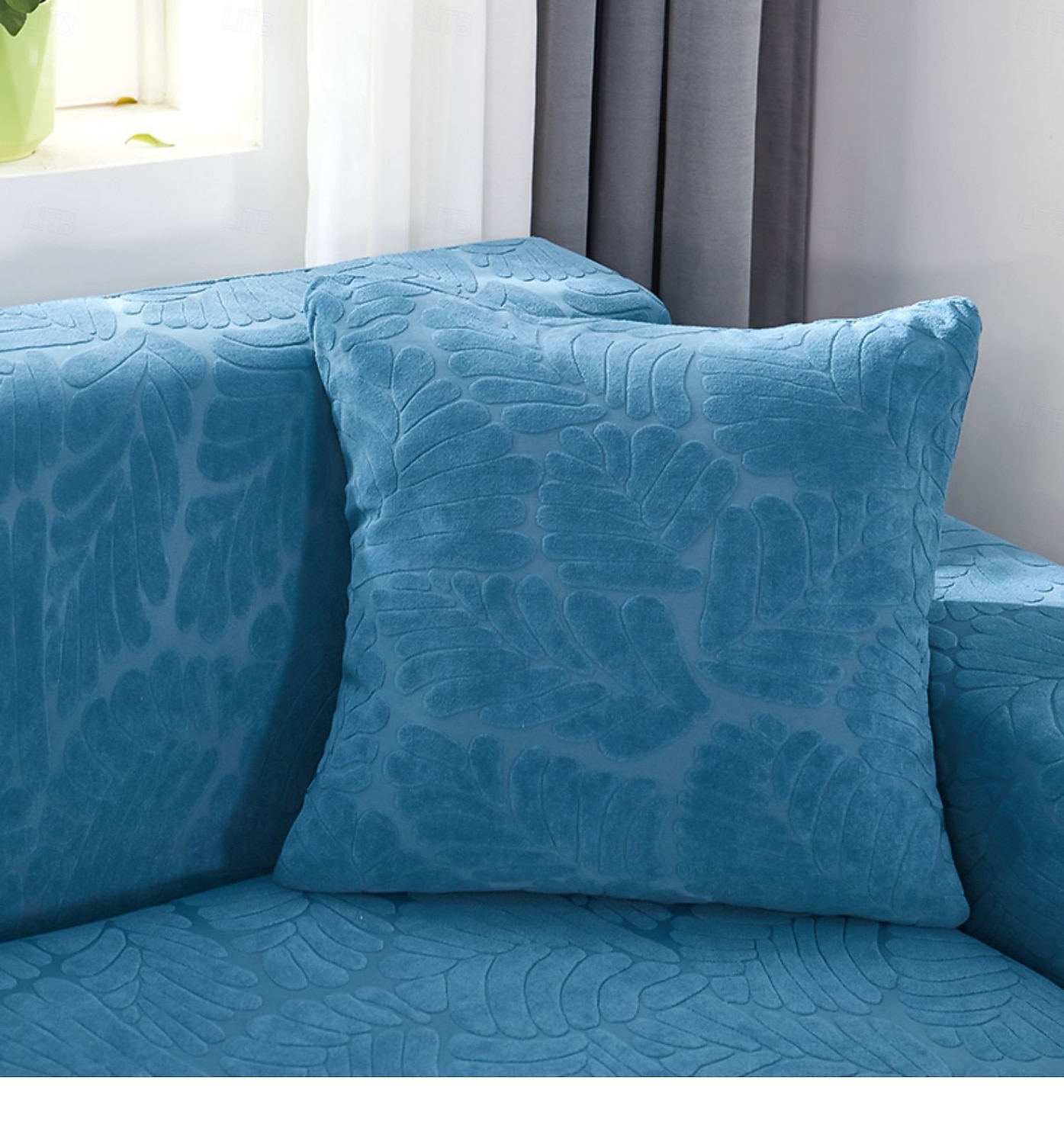 Chenille-blad quiltet putetrekk med bølget kant supermyke firkantede dekorative putetrekk sofa sofa stue 2025 - $15.99 –P1