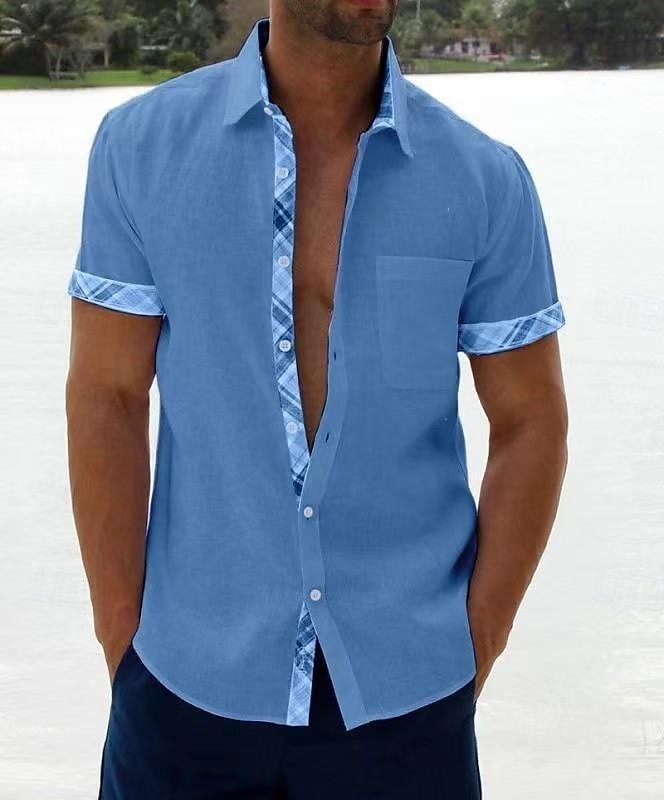 Herren Hemd Sommerhemd Freizeithemd Strandhemd Knopfhemd Schwarz Weiß Rosa Blau Orange Kurzarm Einfach Muster Revers Urlaub Hawaiianisch Button-Down Bekleidung Polyester Mode Lässig Bequem 2025 - $17.99 –P6