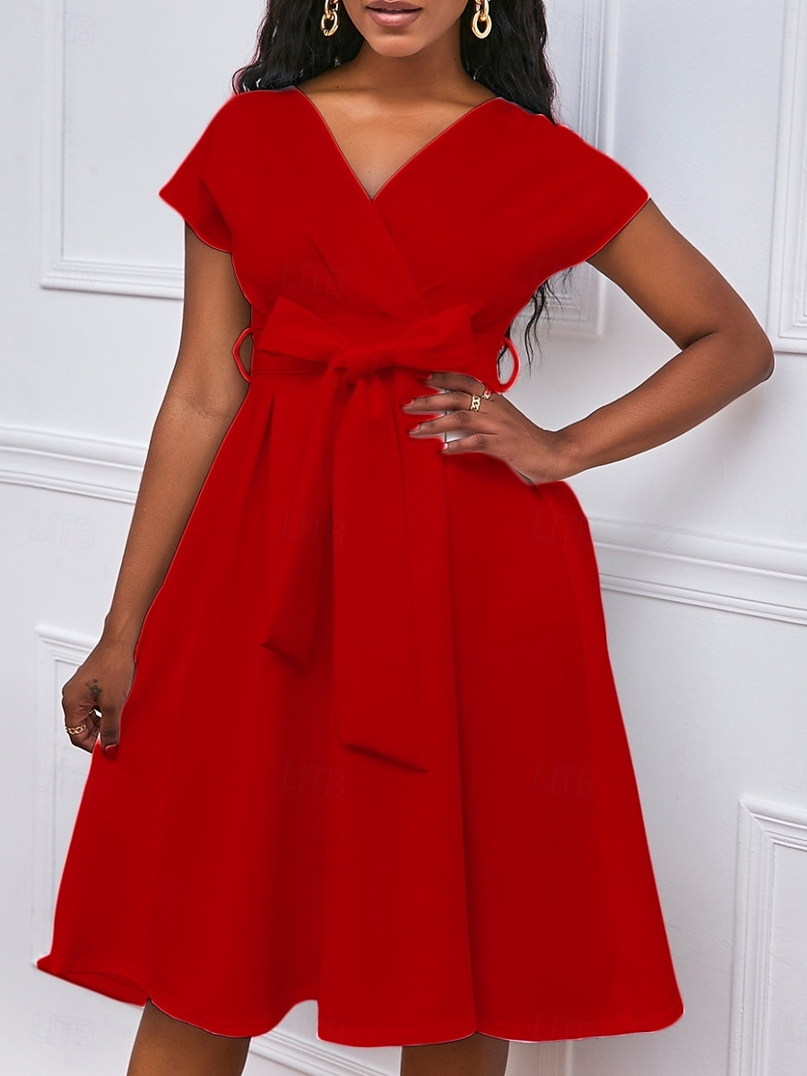 Kentucky Derby Dámské Midi šaty Áčkové šaty Letní šaty Fit A Flare šaty Semiformální šaty Kentucky Derby Svatební host Koktejlový večírek Běžný Grafika Krátký rukáv Do V Černá Bílá Žlutá Rubínov 2025 - $39.99 –P13