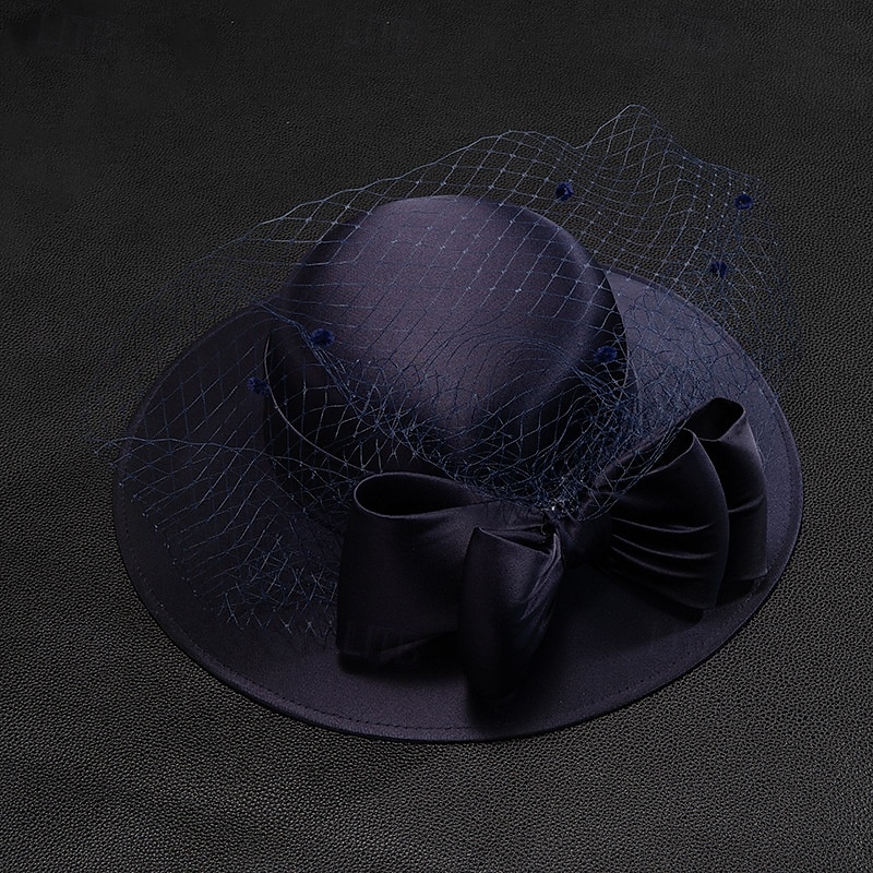 Chapeaux Polyester Chapeau Fedora Mariage Elégant Rétro Vintage Avec Noeud Casque Couvre-chef de 2025 ? $30.99 –P5
