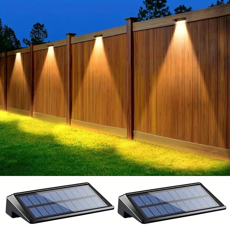 2/4 шт. светодиодных фонарей на солнечных батареях – уличные водонепроницаемые настенные светильники IP65 для столбов забора, террасы, перил, ступенек бассейна, сада, патио, дворового освещения 2026 - $36.99 –P7