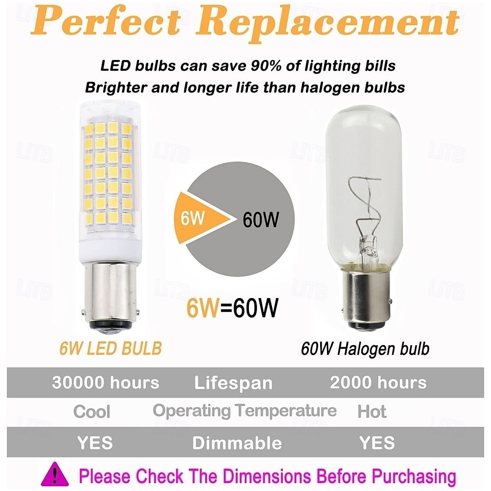 BA15D LED Corn Bulbs 6W 220V Dimmable Double Bayonet Base for Pendants, Ceiling Fans, Sewing Machine 2/6pcs 2025 - $14.49 –P1