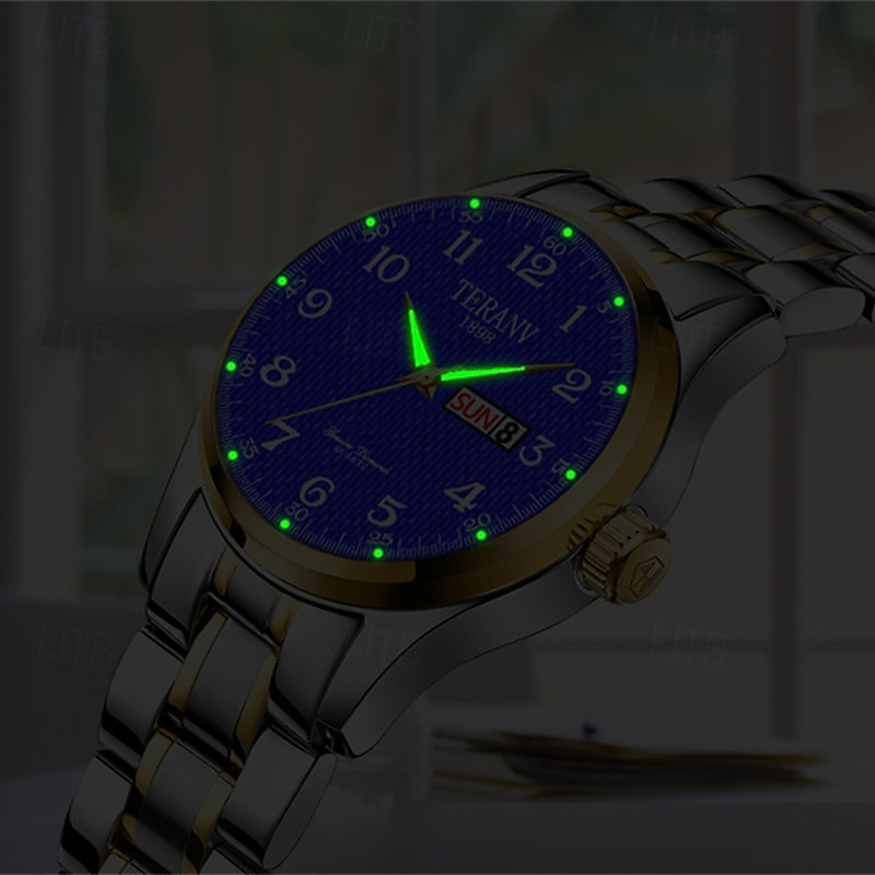 digitale nuovo quadrante circolare orologio da donna business ipx7 impermeabile calendario luminoso display settimanale cinturino in lega multifunzionale elegante orologio al quarzo per viaggio tempo del 2025 a GBP £14 –P6