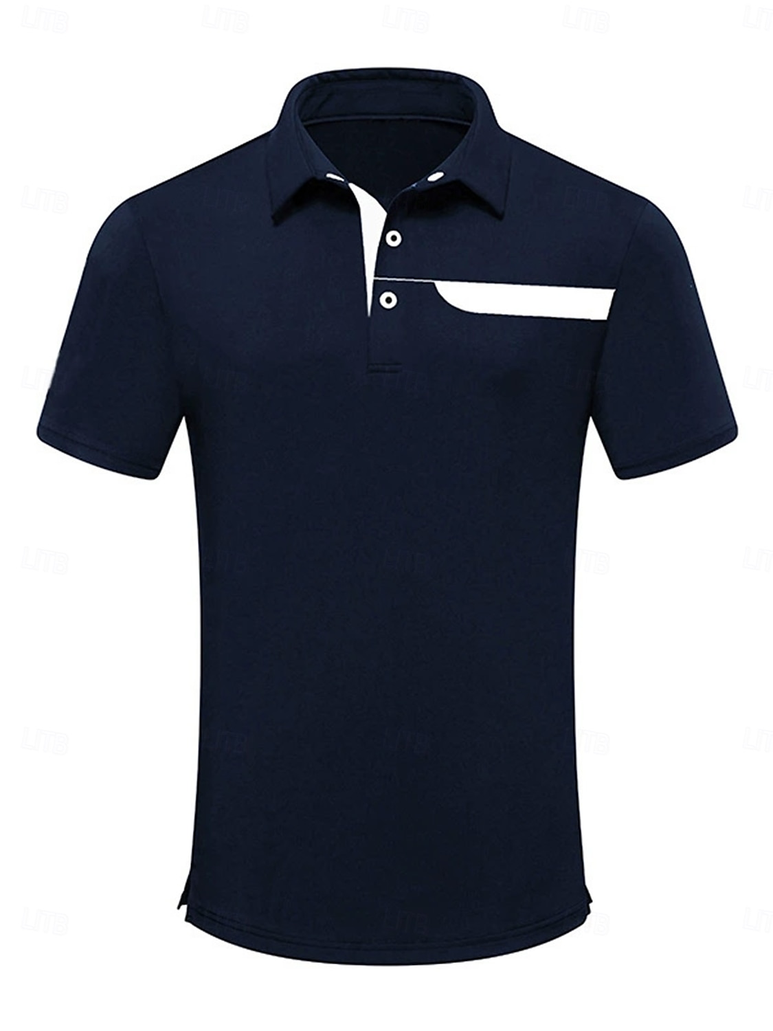 Herr Vandringspolotröja Vit Marinblå Kortärmad Överdelar Golfkläder Kläder Outfits Bär kläder 2025 - $49.99 –P1