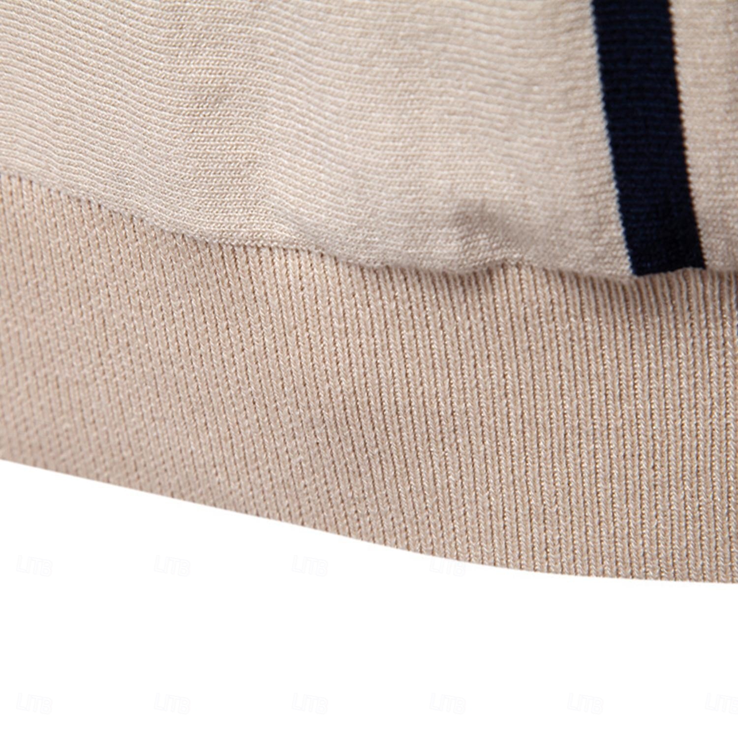 Miesten Polo Neulo poolo Muodollinen Työ Sänkyjen avaus Lyhythihainen Raidoitettu Pystysuuntaiset nauhat Raita-Trim Raita Kevät Beesi Polo 2025 - $27.99 –P9
