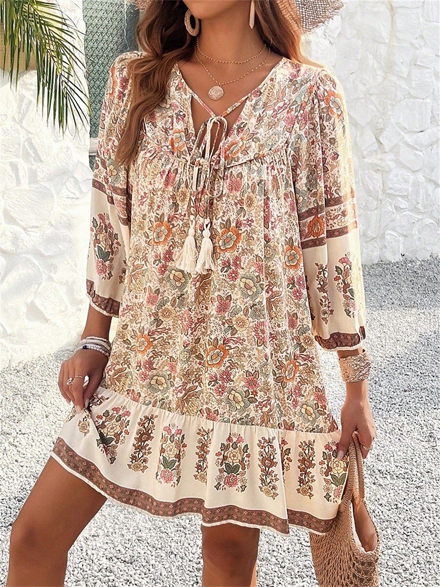 Women's Mini Dress Petite Dress Casual Dress A Line Dress Boho Dress  Bohemia Vintage Stylish Vacation