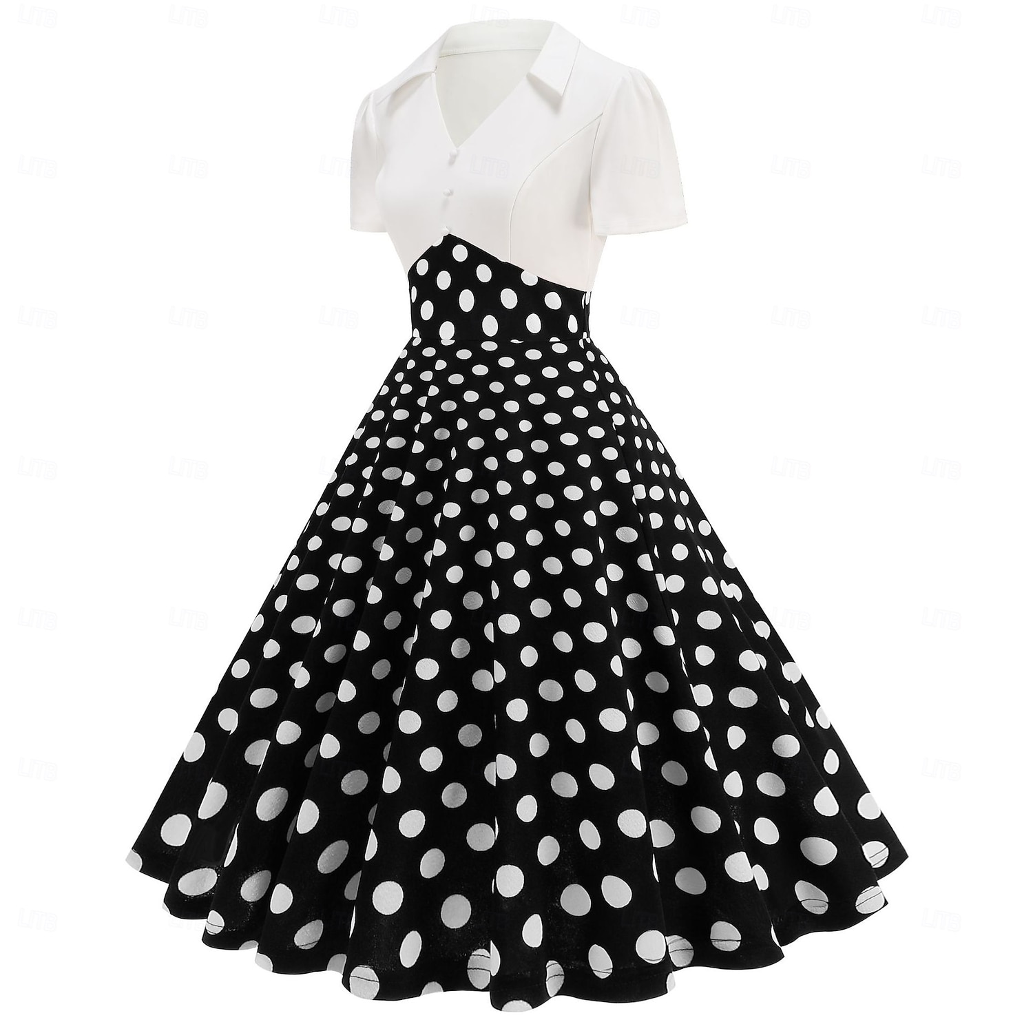 1950s Retro Vintage Rockabilly Knee Length Dress Tea Dress Swing Dress Polka dots Fit & Flare Swing Fancy Dress Women's Christmas Carnival New Year Homecoming Daily Wear Bachelorette Party Adults' 2026 - $32.99 –P16