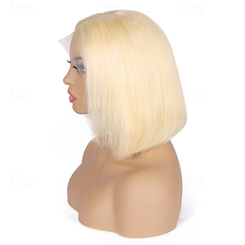 613# honung blond färg rak kort bob peruk 13x4x1 spets främre människohår peruker för svarta kvinnor 2025 - $144.99 –P5