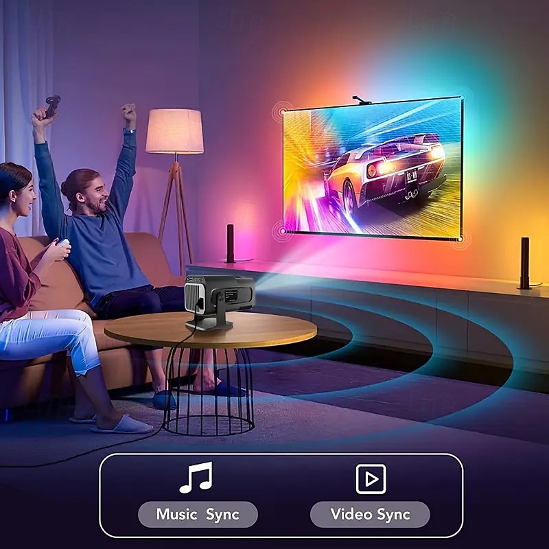 Интеллектуальный проектор 1080p Vision 1080p HD 400 яркость ANSI для Android 11.0 два диапазона Wi-Fi поворот на 180 градусов для домашнего кинотеатра и использования на открытом воздухе 2025 - $117.99 –P8