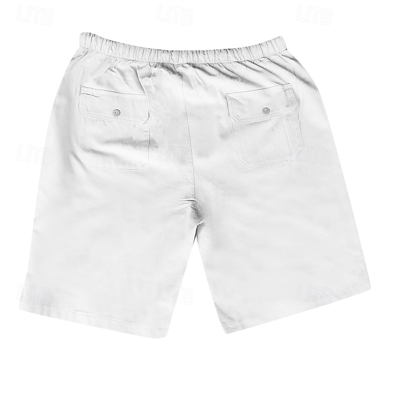 Herren Shorts Kurze Hosen Shorts aus Baumwollleinen Sommer-Shorts Strandshorts Kurze Hosen Tasche Kordelzug Elastische Taille Glatt Komfort Atmungsaktiv Kurz Urlaub Festtage Strand Hawaiianisch Boho 2025 - $16.49 –P3