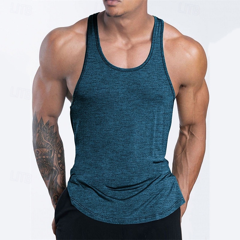 Herren Tank Top Weste Unterhemd Ärmelloses Shirt Ärmellos U-Ausschnitt Sommer Einfach Mode Designer Basic Urlaub Straße Ausgehen Schwarz Rosa Marineblau Top T-Shirt für Herren 2025 - $12.99 –P13
