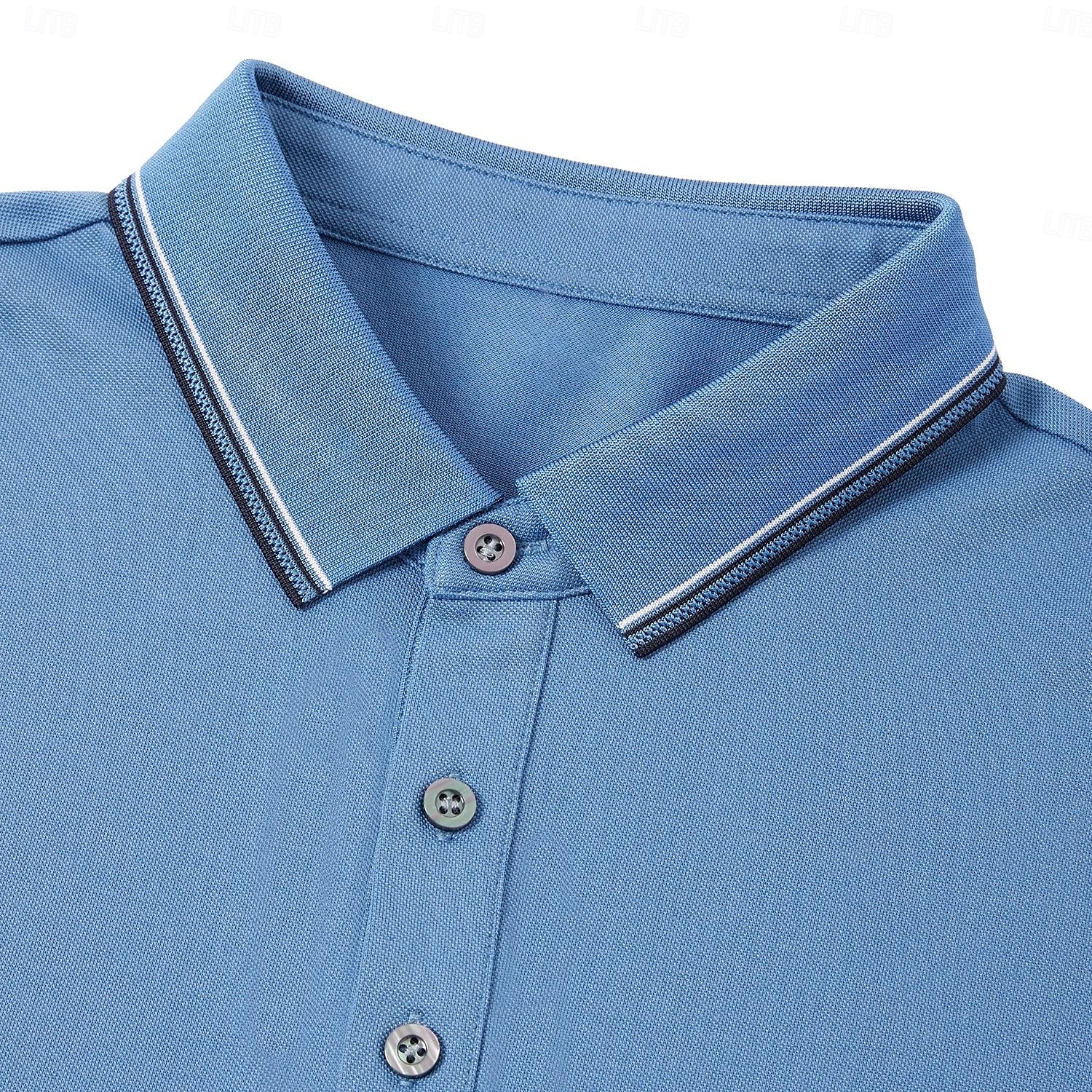 miesten silkkipoolopaita puuvillainen työpaita business rento poolopaita turndown-kuvio lyhythihainen vintage muoti yksivärinen väriblokki kesä kevät musta valkoinen tummansininen sininen vaaleanharmaa oranssi poolopaita 2025 - $50.99 –P3