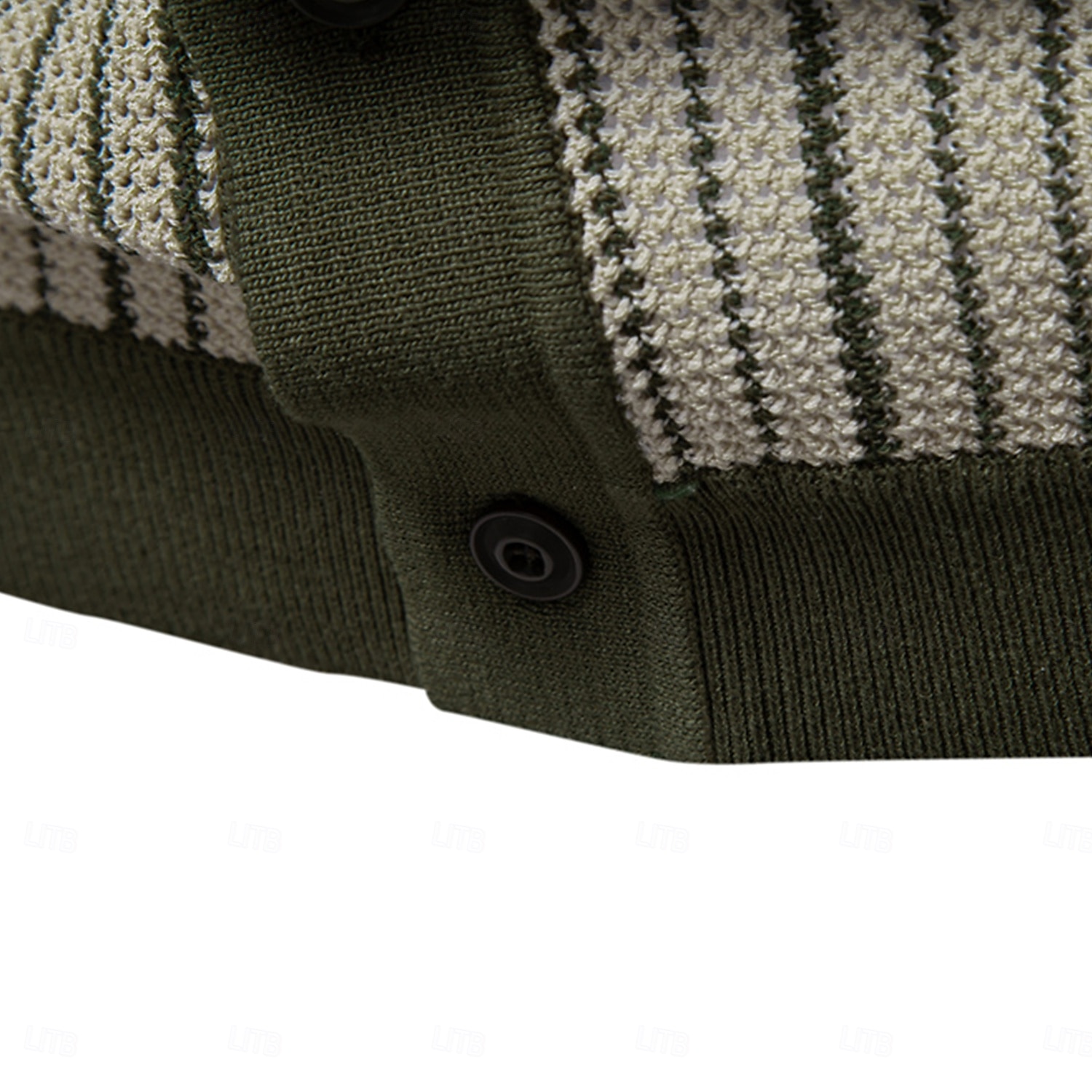 Męskie Gra polo Dzianina polo Formalny Praca Wieczorne Krótki rękaw Prążki Pionowe paski Stripe-Trim Pasek Wiosna Zielony Khaki Gra polo 2025 - $30.99 –P17