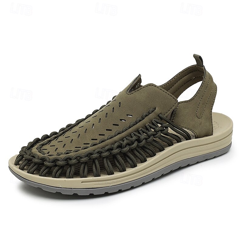 ανδρικά slip-on σανδάλια εξωτερικού χώρου με πλεκτές λεπτομέρειες, casual στυλ για καλοκαιρινές δραστηριότητες και δραστηριότητες στην παραλία 2025 - $42.99 –P2