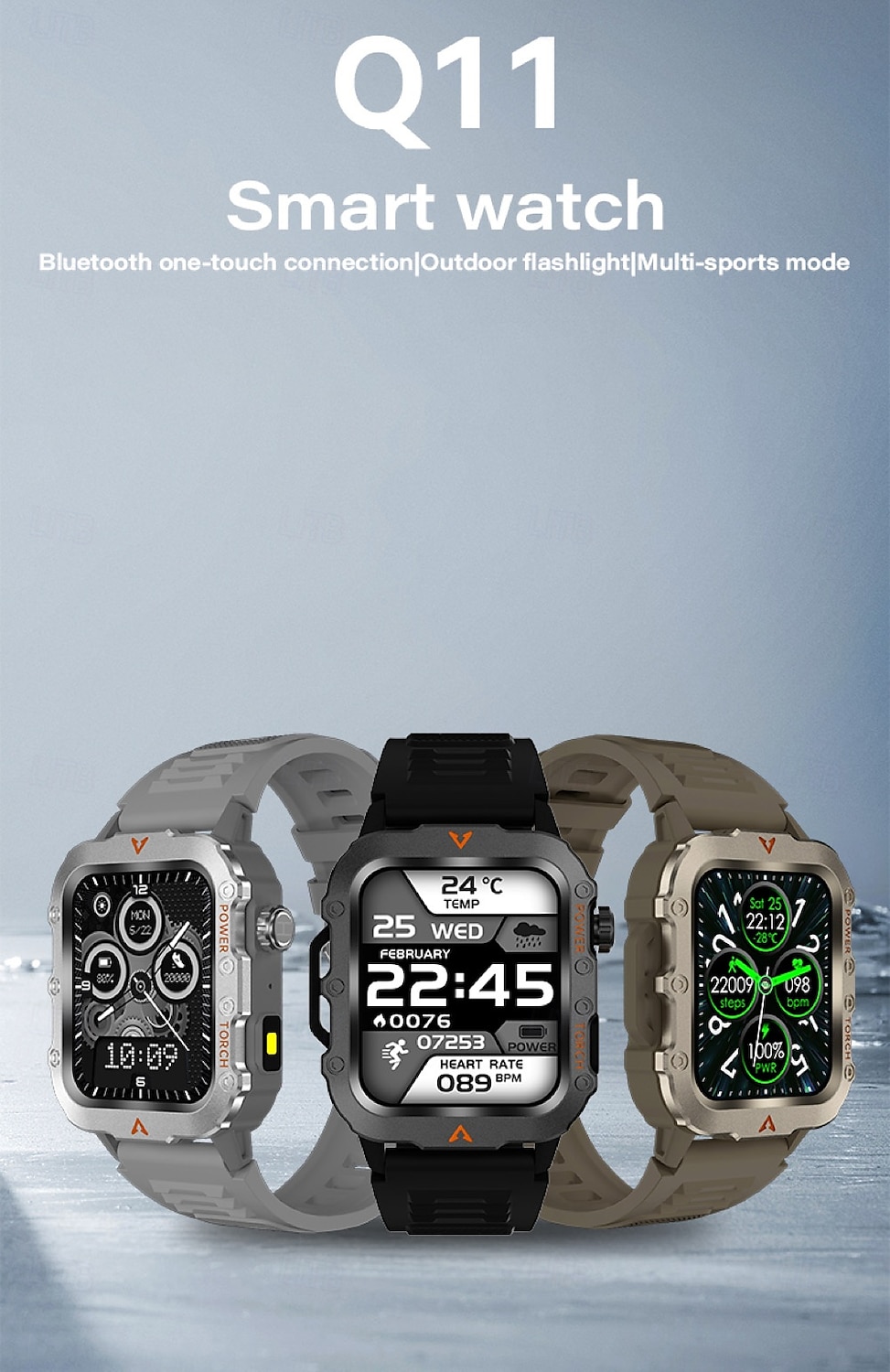 Q11 Smart Watch 1.73 inch Smartwatch Fitness Running Watch Bluetooth Pedometer Call Reminder Activity Tracker Compatible with Android iOS Women Men Hands-Free Calls Waterproof Step Tracker 2025 - $19.99 –P1