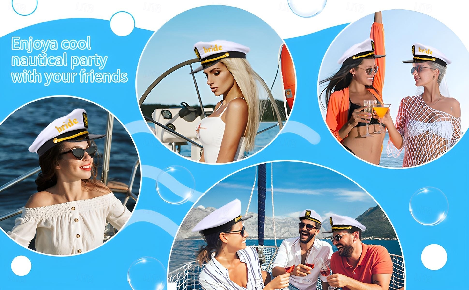BÝT NEVĚDA Hen Do Party doplňky kapitán klobouk Dospělé Dámské Svatební Štando loučení se svobodou nevěsty Karneval Jednoduchý karnevalový kostým 2025 - $15.49 –P3