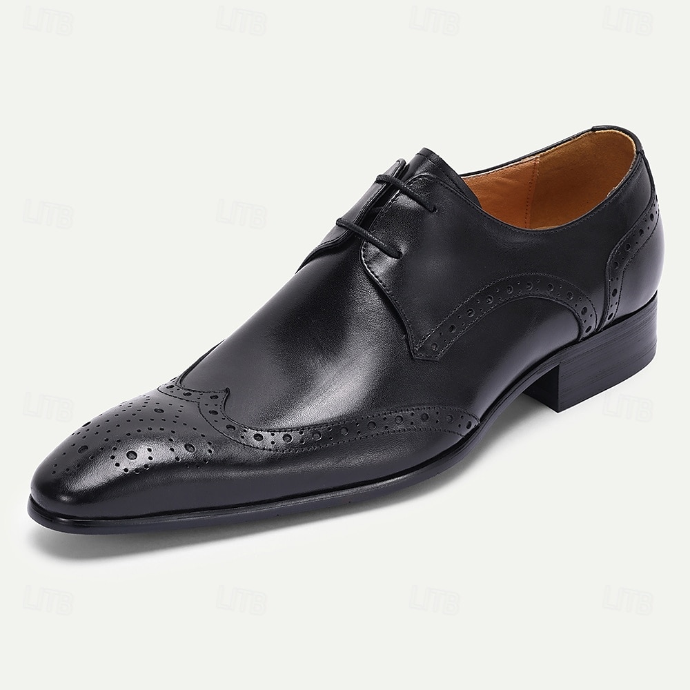 scarpe brogue da uomo in pelle di prima qualità - design sfumato rosso-marrone, calzature eleganti e alla moda per uomo, ideali per eventi formali, matrimoni e occasioni di lavoro del 2025 a $94.99 –P1