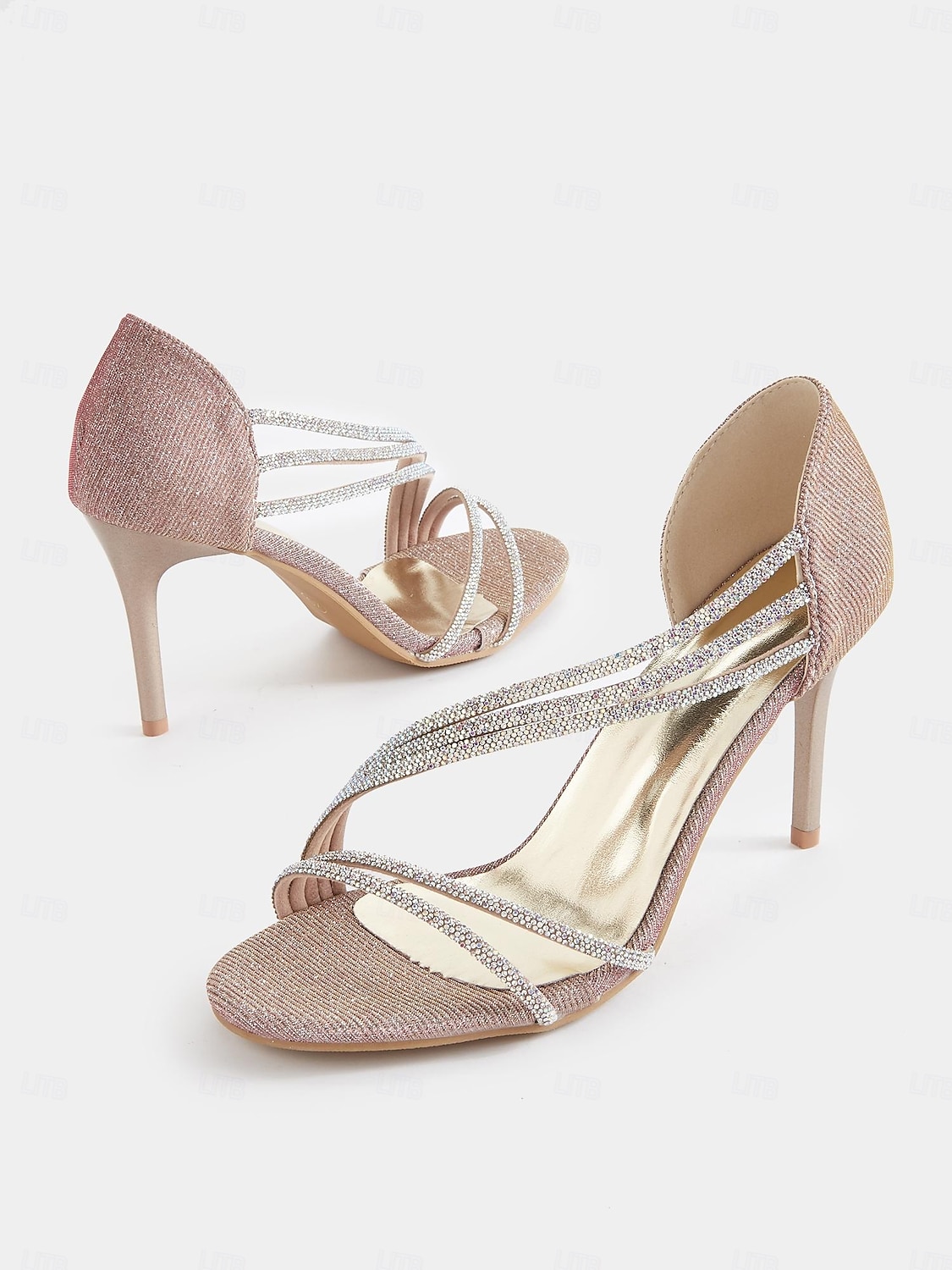 Sandalen met hoge hak en kristalsteentjes voor dames – glamoureus design, perfect voor bruiloften, dansfeesten en speciale gelegenheden. 2025 - $42.99 –P4
