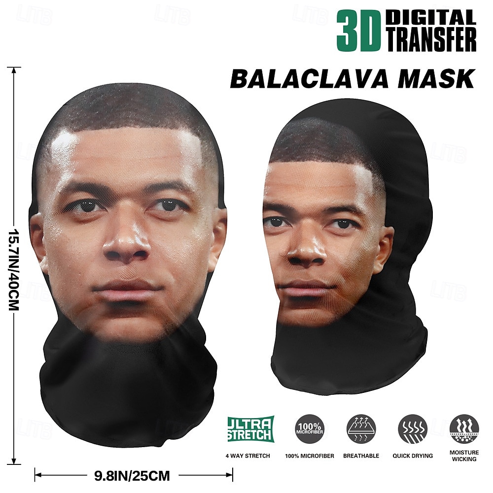 2025年 黒のニット製ハロウィン フェスティバル マスク - 通気性のあるメッシュ フード付きの 3D リアルなフルフェイス デザイン - スポーツ イベント、ロールプレイング、レジャー活動に最適  コレクション – $14.99 –P6