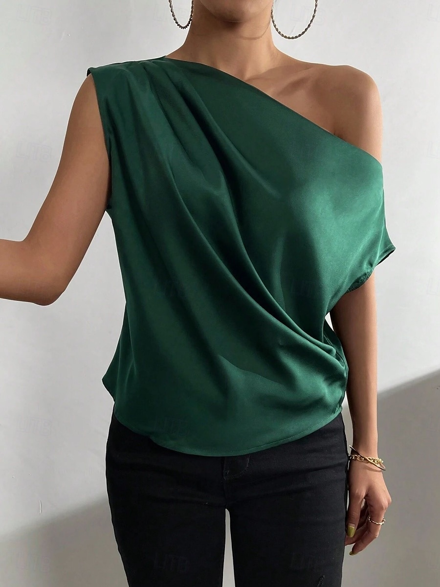Women's Camisole Tank Top Solid Color Casual Sleeveless Crew Neck Regular Tops Daily Print Grass Green Green Beige Summer Spring 2025 - $25.99 –P2
