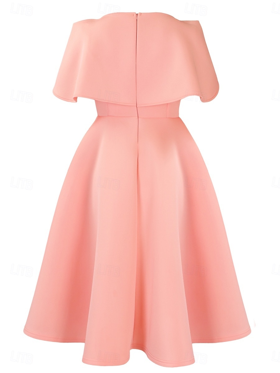 Kentucky Derby Pentru femei Rochii Midi Rochie A line Rochie de vară Rochie Fit And Flare Rochie cu maneci bufante cocktail Rochii Semi Formale Kentucky Derby Invitat la nunta Logodnă Petrecere cu 2025 - $44.99 –P8