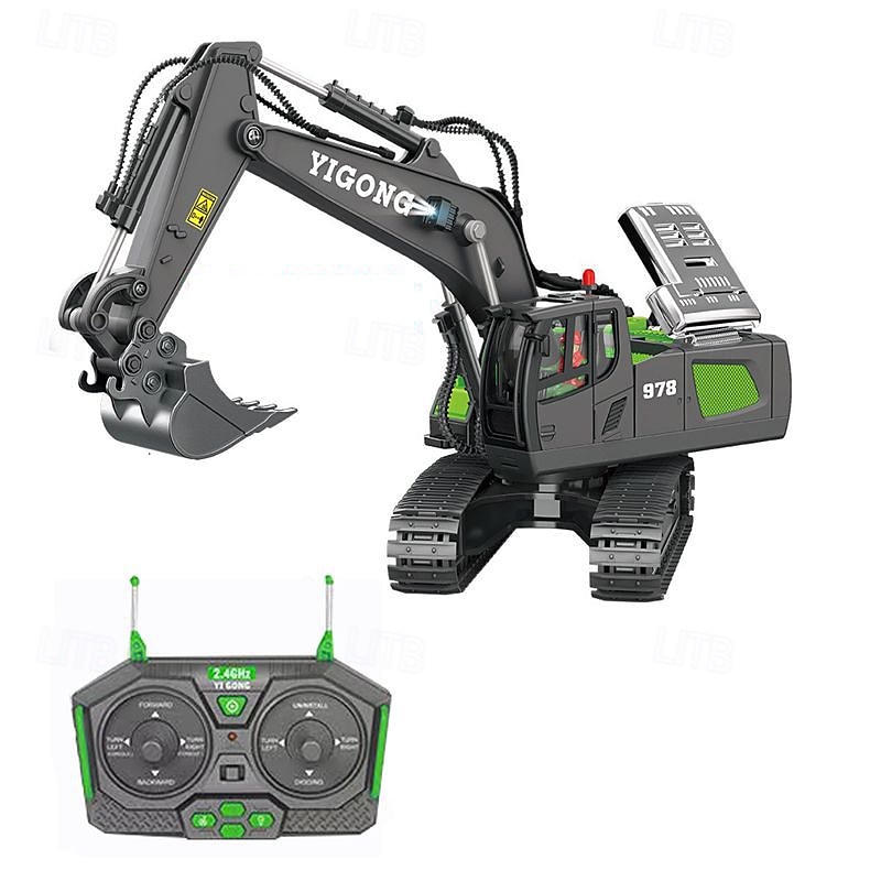 Remote Control Excavator Toy For 6-12 Yr Boys Best Birthday Gifts For Kids 4-7 8 9 10 11 Year Old RC Construction Toys With Metal Shovel Lights Sounds 2.4Ghz 2025 - $72.99 –P2