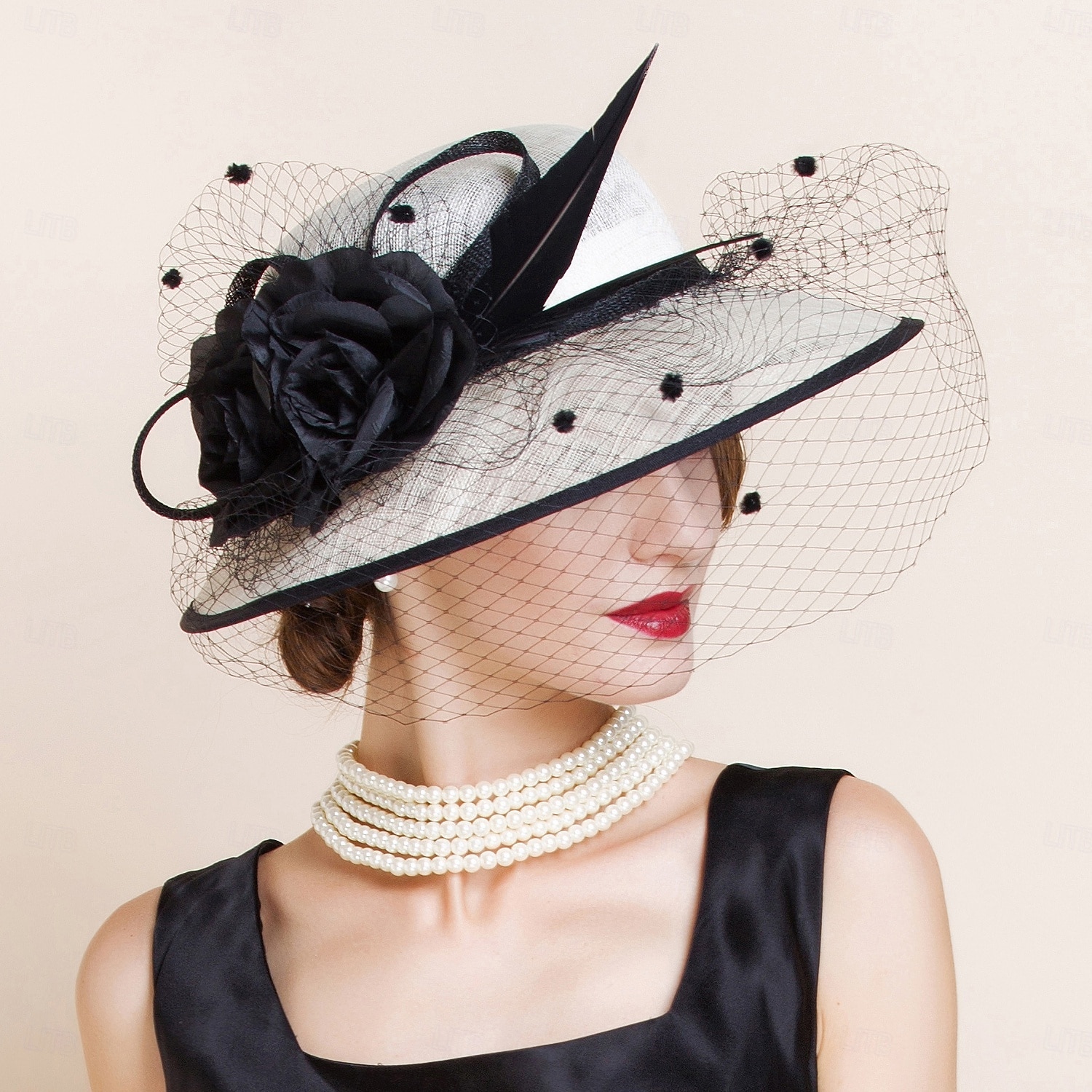 kapelusze lniany melonik / kapelusz typu cloche kapelusz wiaderkowy kapelusz przeciwsłoneczny wesele przyjęcie herbaciane eleganckie wesele z piórkowym łączeniem nakrycie głowy nakrycie głowy 2025 - $55.99 –P5