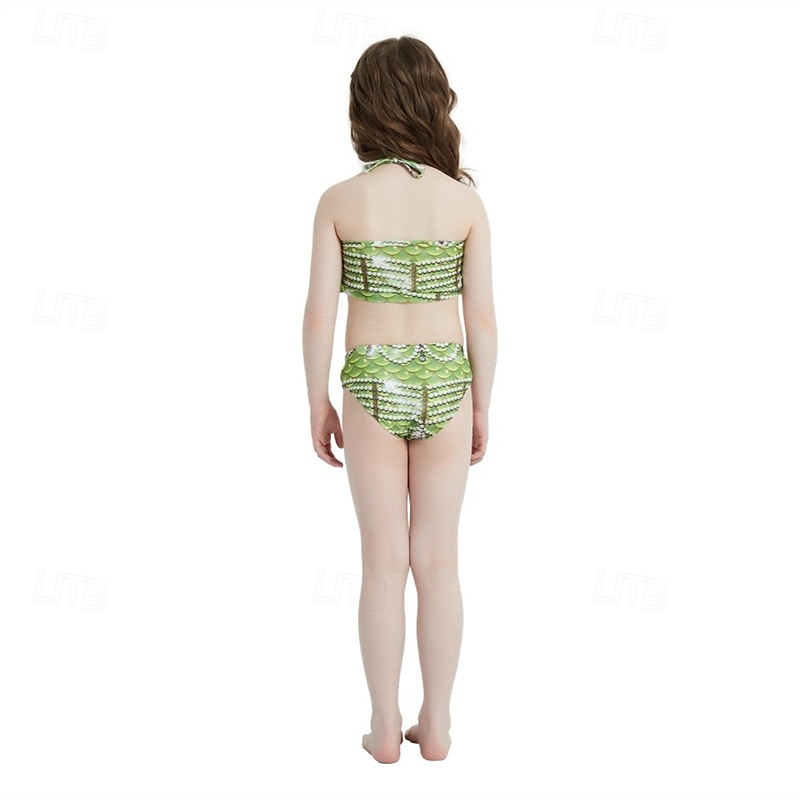 Barn Flickor Badkläder för sjöjungfrun Baddräkt Helgdag Strand Vågar Semester Tropisk Baddräkter 4 år + Sommar Gul Rodnande Rosa 2025 - $29.99 –P5