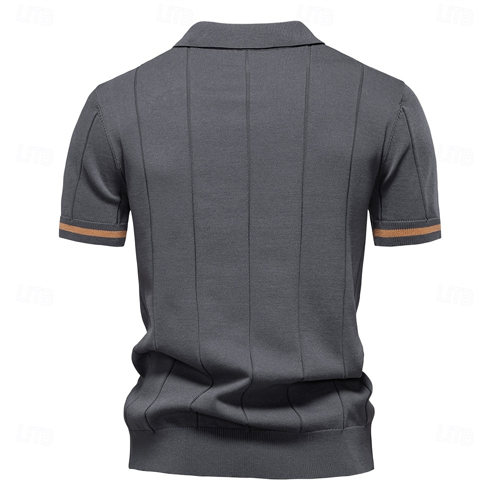 Miesten Polo Neulo poolo Muodollinen Työ Sänkyjen avaus Neljänneksen postinumero Lyhythihainen Yhtenäinen väri Sulkea jnk vetoketju Kevät Tumman harmaa Musta Valkoinen Laivaston sininen Khaki Harmaa 2025 - $27.99 –P25