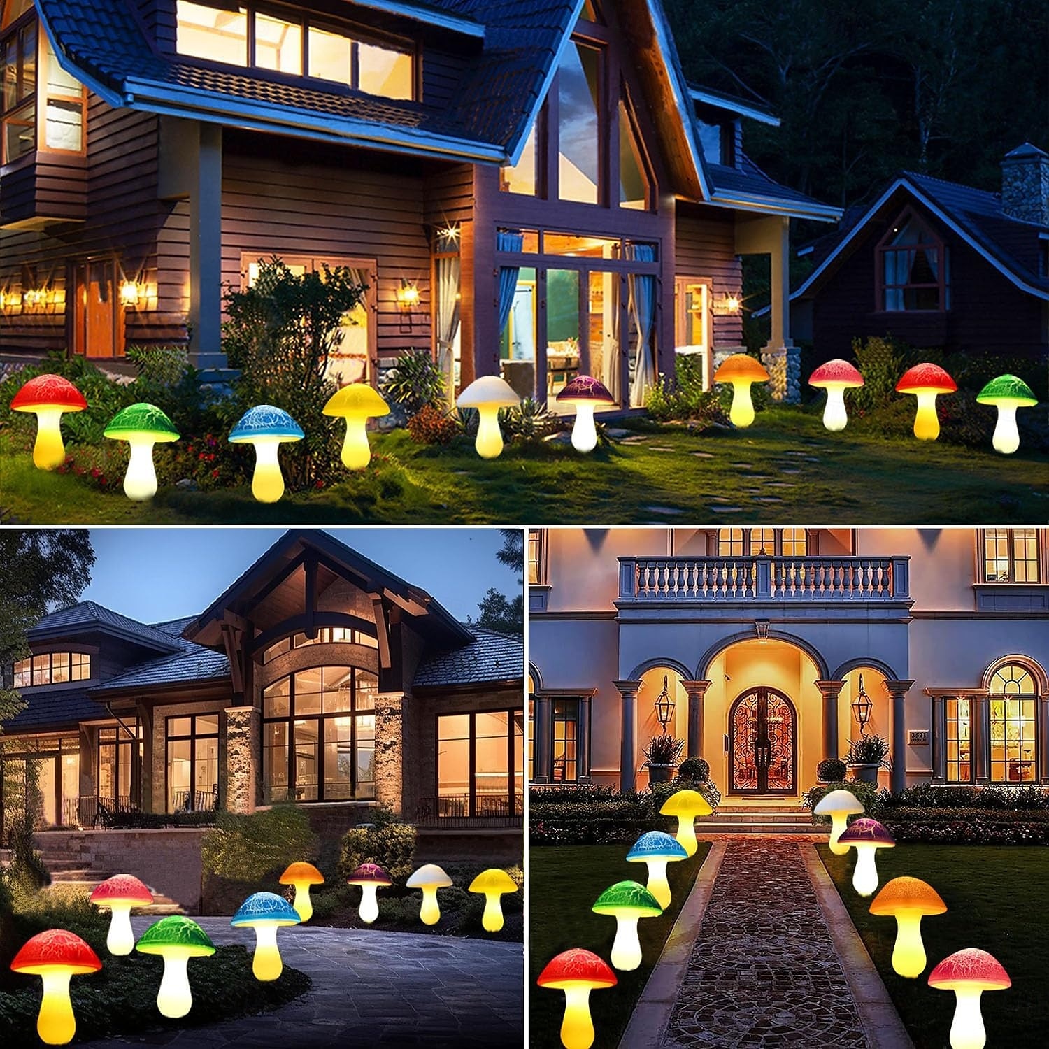 8 balení solární led houbová světla ip65 vodotěsné zahradní světlo nádvoří venkovní trávník stezka krajinná dekorace 2026 - $35.99 –P4
