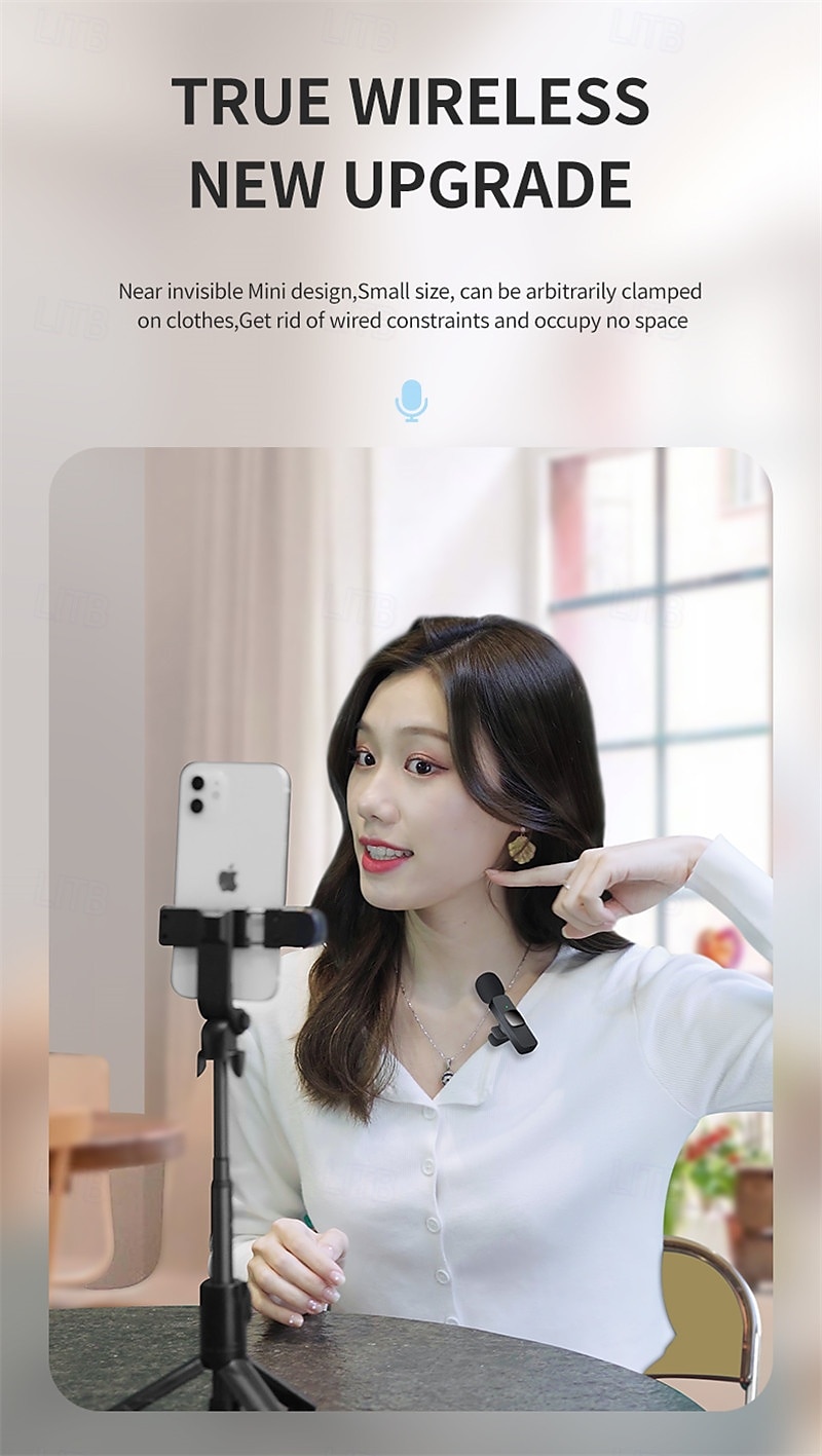 2.4G Wireless Lavalier Microphone Video Shooting Live Microphone Portable Audio Video Recording Mini Mic for IOS Android 2025 - $22.99 –P4