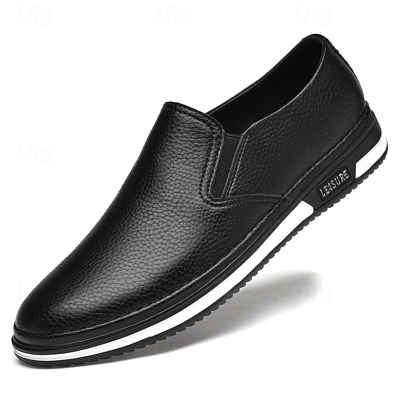 slip-on sneakers i konstläder för män, avslappnade vita skor med bekväm gummisula, snygga och mångsidiga skor för vardags- och fritidsaktiviteter 2025 - $54.99 –P2