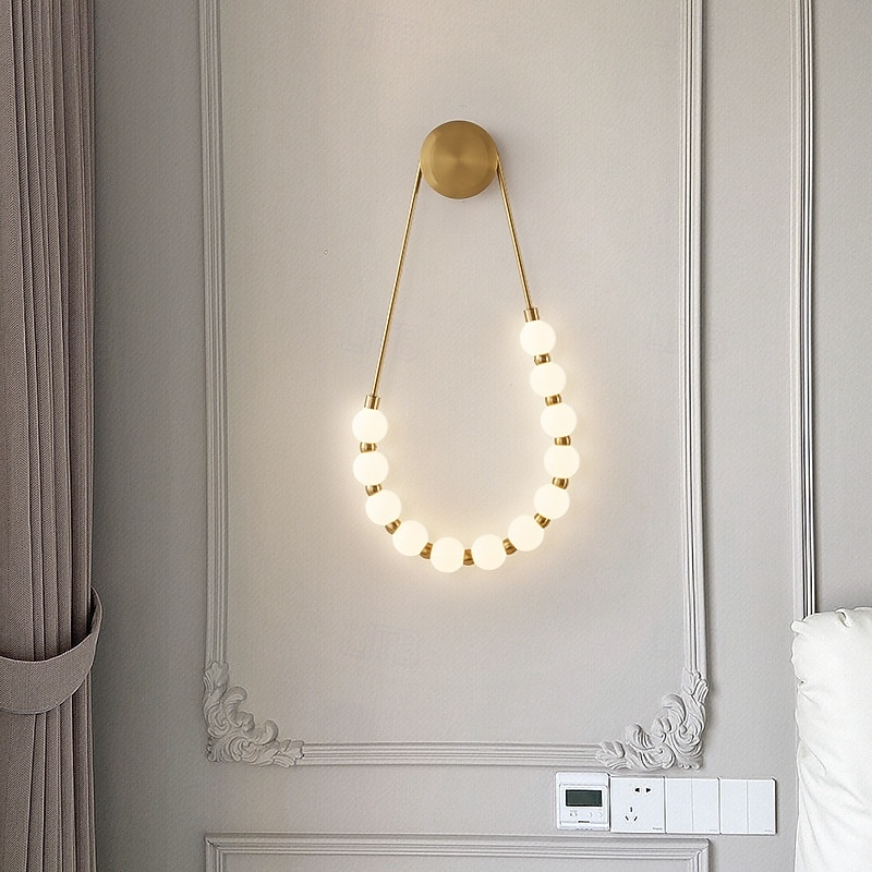 collana a forma di U con finitura oro 10 perline acriliche lampada da parete applique illuminazione 110-240v 10w del 2025 a $295.49 –P2