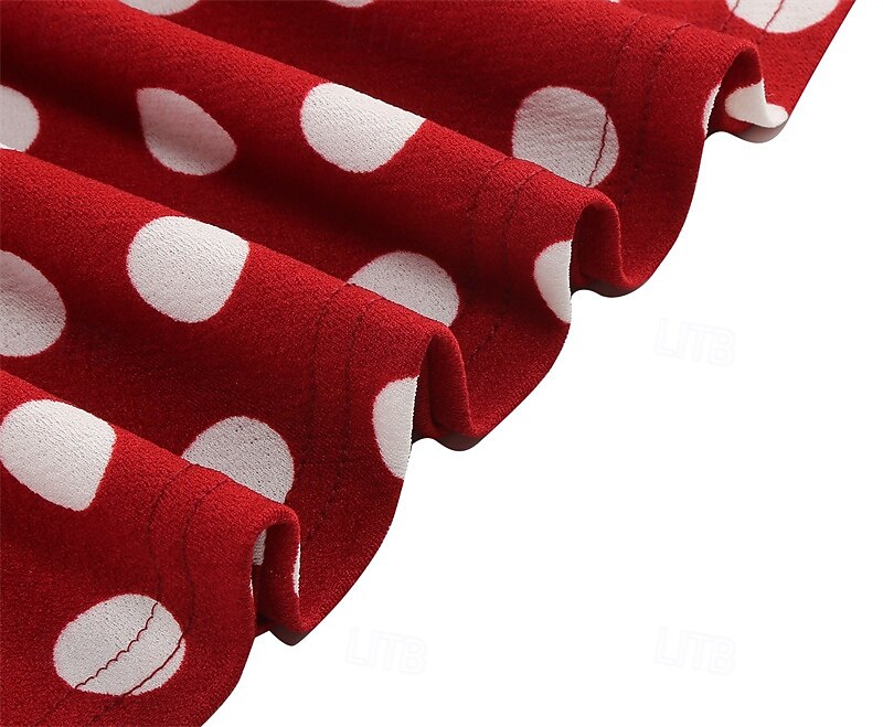 1950s Retro Vintage Rockabilly Knee Length Dress Tea Dress Swing Dress Polka dots Fit & Flare Swing Fancy Dress Women's Christmas Carnival New Year Homecoming Daily Wear Bachelorette Party Adults' 2026 - $32.99 –P7