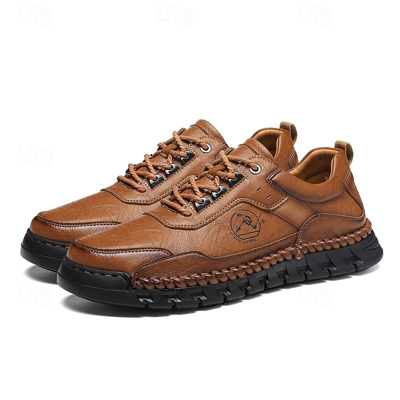 Zapatos de senderismo para exteriores para hombre con parte superior de piel sintética duradera y suela resistente: zapatillas cómodas con cordones para uso diario y aventuras 2026 - $59.99 –P11