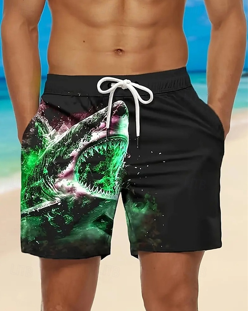 Homme Short de bain Short de Bain Natation Tissu extensible dans les 4 sens Short de bain Bas Cordon Avec poches Natation Surf Plage Sports nautiques Imprimé Eté Printemps de 2025 ? $12.99 –P3