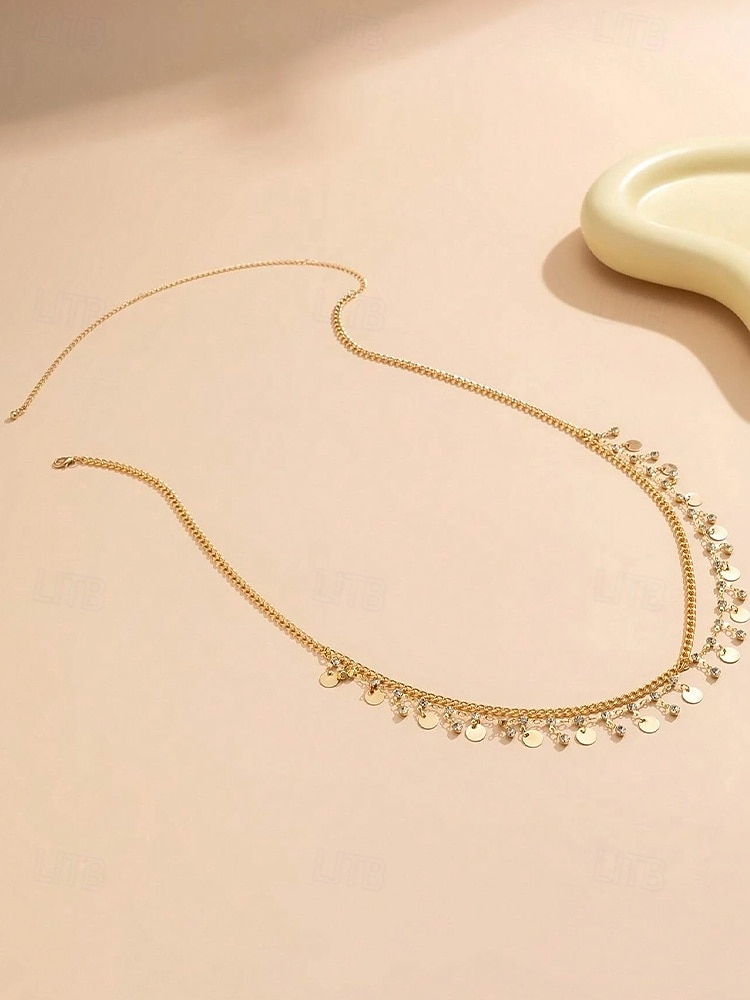 chaîne de ventre étoile dorée avec détails en cristal – bijoux de taille ajustable pour femme, style bohème chic, parfait pour les tenues de plage, les festivals et les fêtes de 2025 ? $11.99 –P7