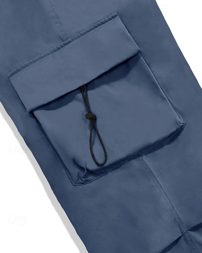 Homens Calças Cargo Calças Com Cordão Cintura elástica Bolso multi Tecido Vestível Diário Ao ar livre Acampar e Caminhar Moda Clássico Azul Verde Claro de 2026 por $32.99 –P4