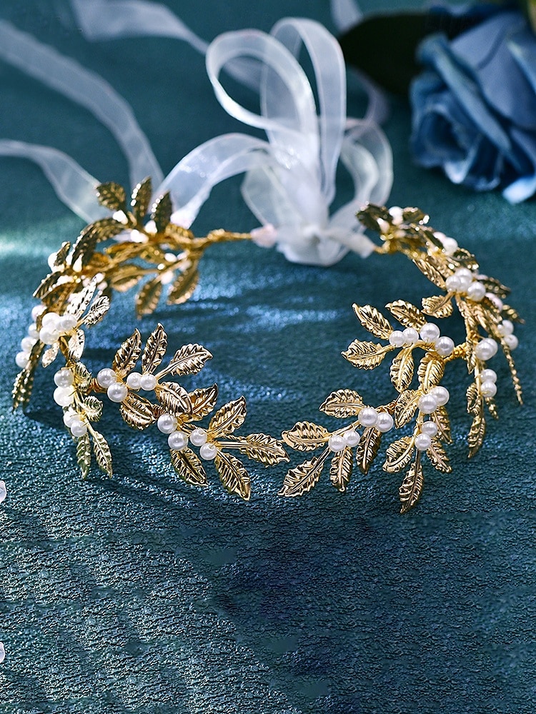 eleganter Brautgürtel aus Blattgold mit Perlenakzenten – Hochzeitsaccessoire für besondere Anlässe, Partys und Zeremonien 2025 - $11.99 –P5