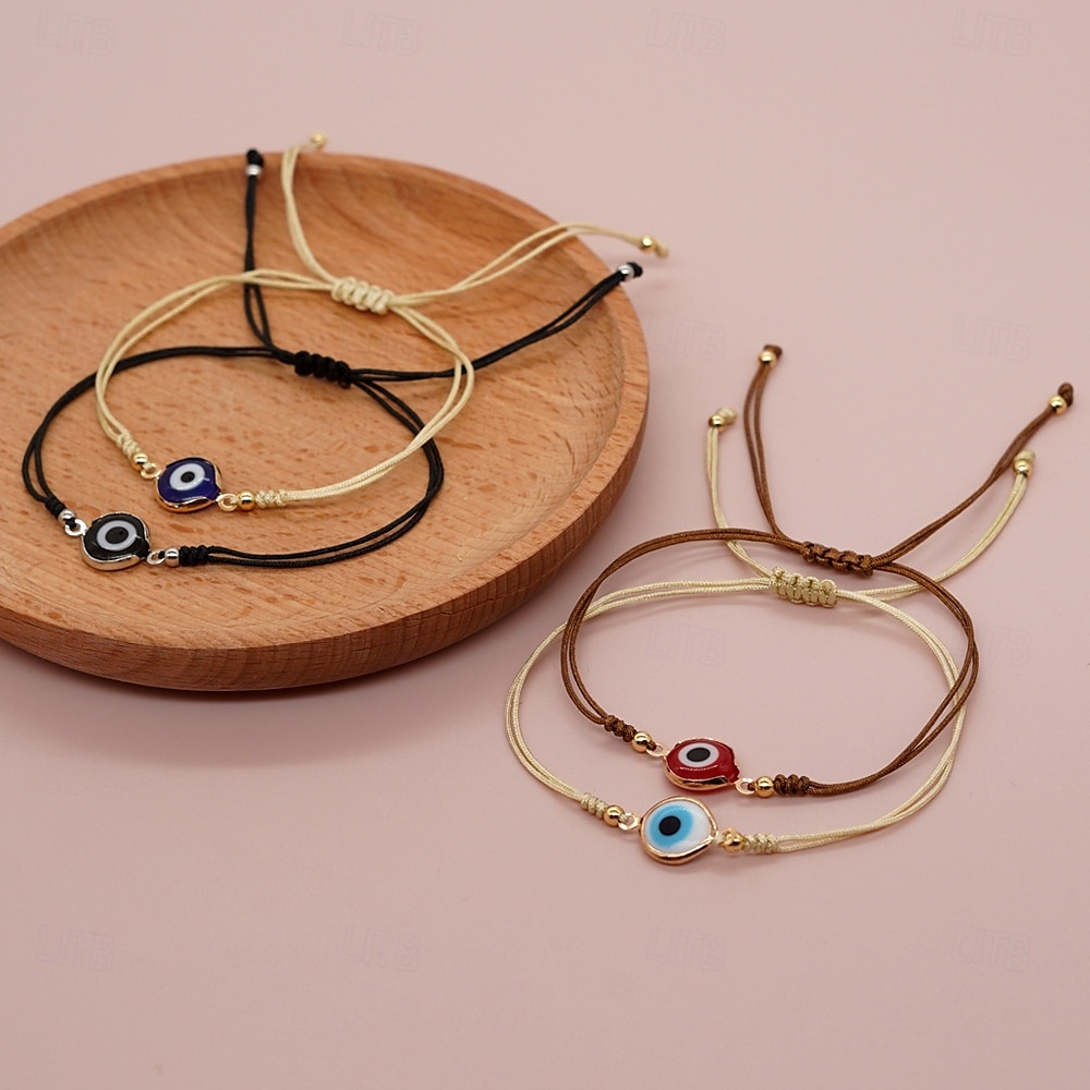 1 pulsera de cuerda con cuentas en forma de ojo de diablo, colorida pulsera de amistad con cuerda de mano, joyería ajustable 2025 - $11.49 –P3