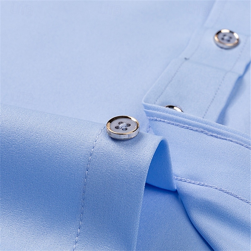 Per uomo Camicie Camicia abbottonata Resistente alle rughe Matrimonio Esterno Blu chiaro Nero Bianco Rosa Manica lunga Estate Primavera Abbigliamento del 2025 a $26.99 –P5