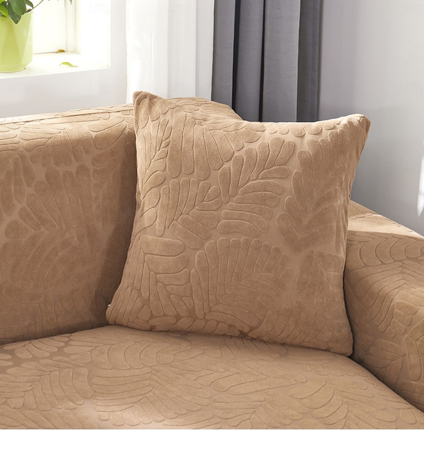 Chenille-blad quiltet putetrekk med bølget kant supermyke firkantede dekorative putetrekk sofa sofa stue 2025 - $15.99 –P3