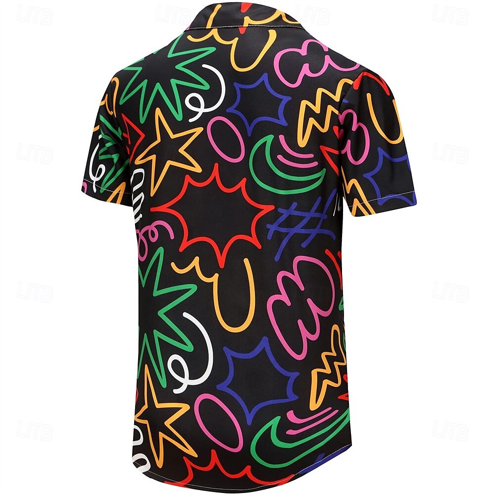 Retro Vintage 1970er Hemd Aloha-Hemd Hippie Disco Psychedelisch Herren Urlaub Party Pride Parade Erwachsene Hemd 2025 - $20.99 –P4