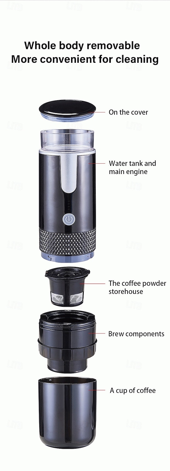 160ML Mini Wireless Portable Electric Capsule Coffee Machine Black 1200mAh USB Charging Outdoor Business Travel Car Coffee Maker 2025 - $44.99 –P9