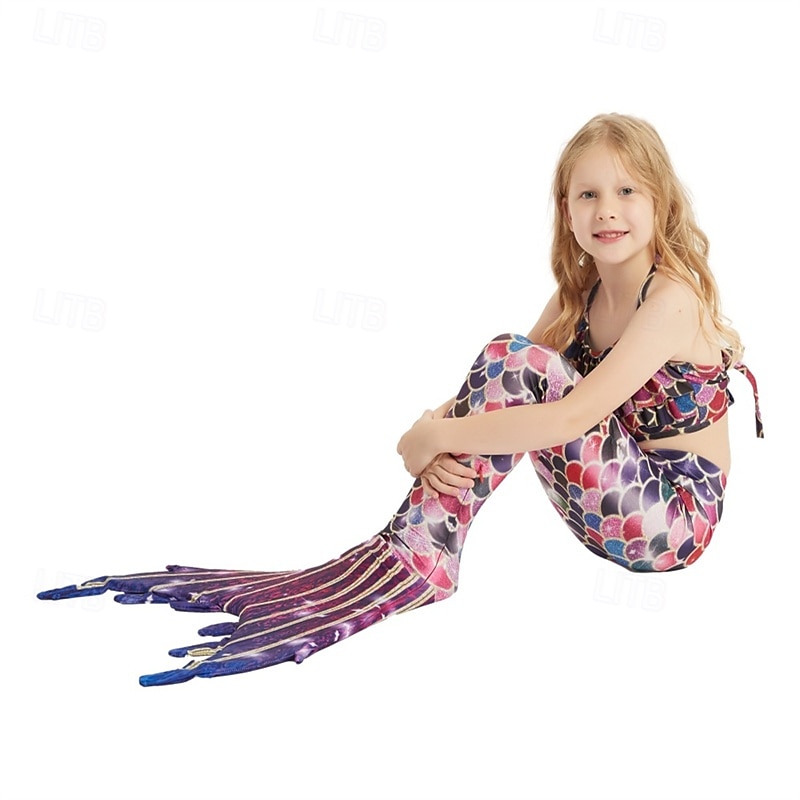 Enfants Fille Maillots de bain sirène Maillot de bain Vacances Plage Balance Vacances Tropique Maillots de bain 4 ans et + Eté Rose Claire Rose Claire de 2025 ? $34.99 –P7
