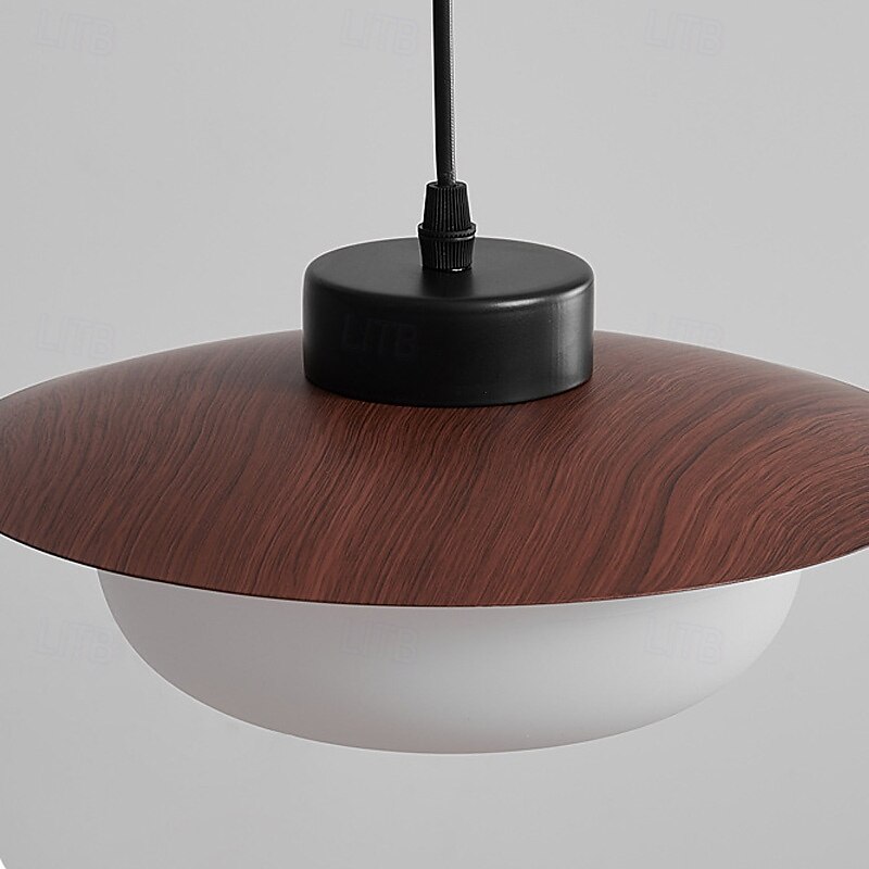 Wabi Sabi Retro Wood Lighting Fixture Milk White Glass Shade Japanese Style Walnut Wood Decor Hanging Ceiling Lamp 28cm 110-240V 2025 - $165.99 –P3